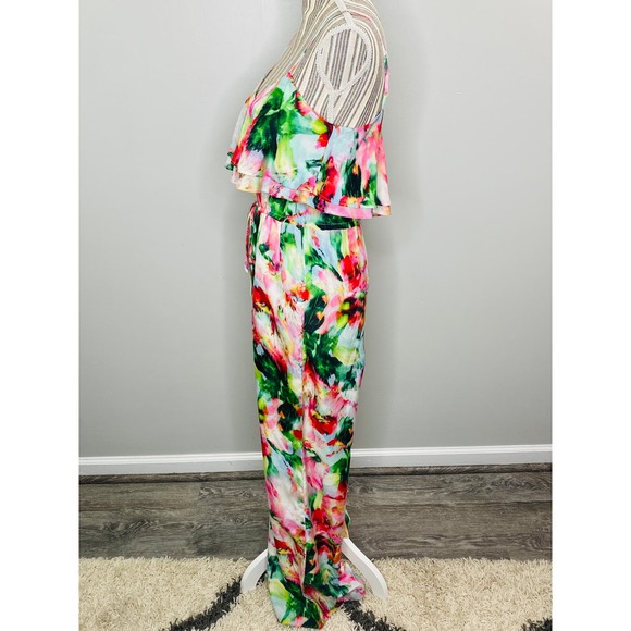 Anthropologie Fleur Wood Ikebana Floral Silk Jumpsuit XS Femme Casual Chic Luxe - Picture 5 of 9